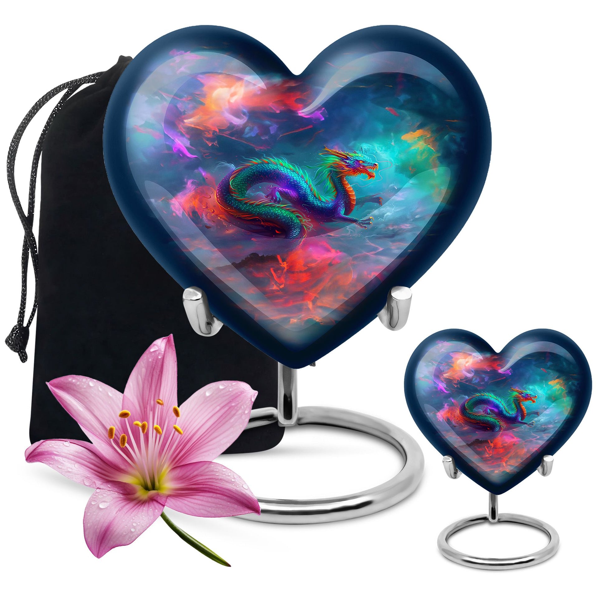 Colorful Dragon Small Urns For Women - Majestic Dragon Memorial Urn