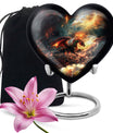 heart-shaped dragon urn