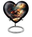 heart-shaped dragon urn