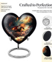 heart-shaped dragon urn