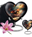 heart-shaped dragon urn