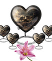 Heart-shaped aluminium dragon urn for adult ashes with engraving option