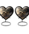 Heart-shaped aluminium dragon urn for adult ashes with engraving option