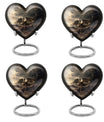Heart-shaped aluminium dragon urn for adult ashes with engraving option