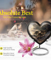 Heart-shaped aluminium dragon urn for adult ashes with engraving option