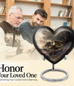 Heart-shaped aluminium dragon urn for adult ashes with engraving option
