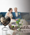 Heart-shaped aluminium dragon urn for adult ashes with engraving option