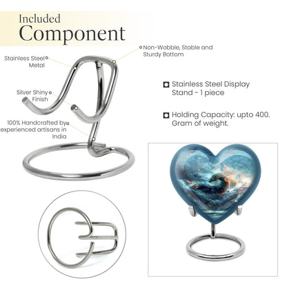 Heart shaped dragon urn