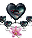 Heart shaped dragon urn