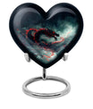 Heart shaped dragon urn