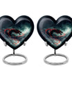 Heart shaped dragon urn