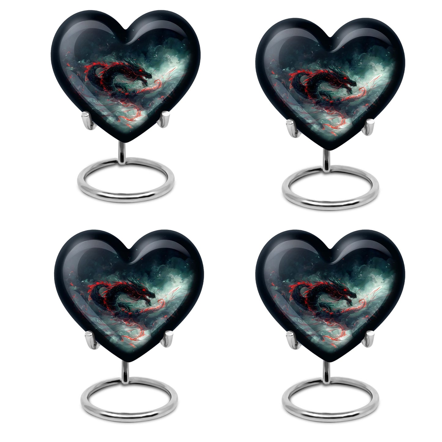 Heart shaped dragon urn