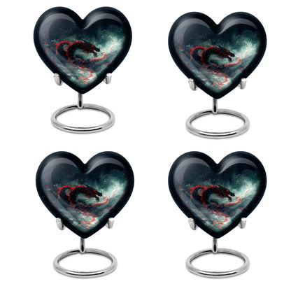 Heart shaped dragon urn