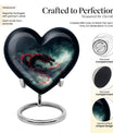 Heart shaped dragon urn