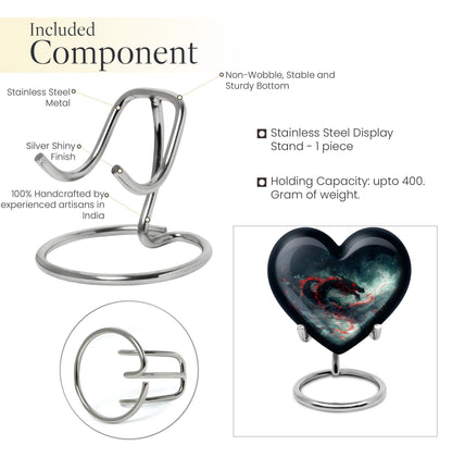 Heart shaped dragon urn