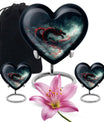 Heart shaped dragon urn