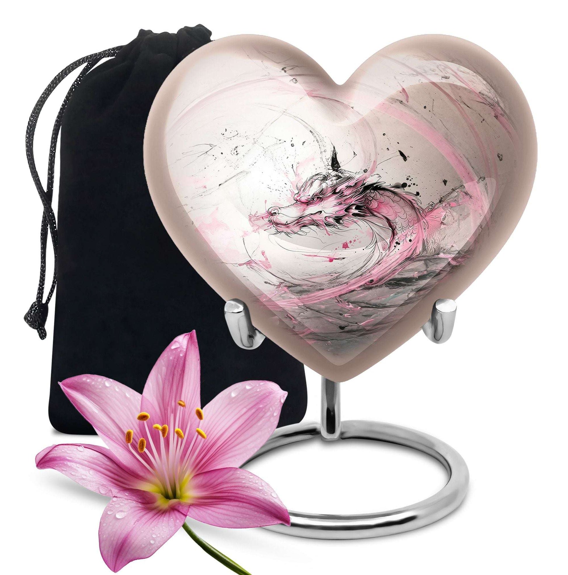 Pink Dragon Cremation Urn for Adults - Memorial Urns For Large Human Ashes