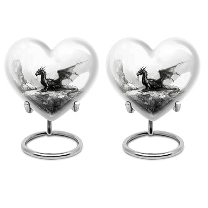 Heart Design Dragon Urn