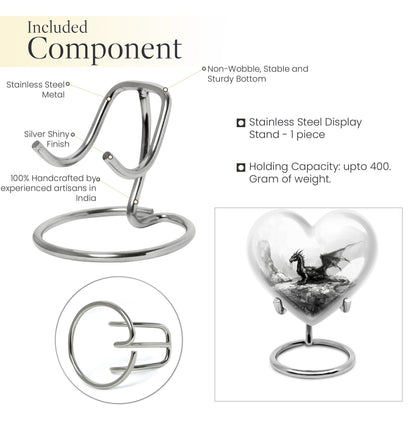 Heart Design Dragon Urn
