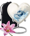 Abstract themed 10-inch heart design dragon urn for memorial, customized engraving, in aluminium