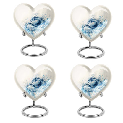 Abstract themed 10-inch heart design dragon urn for memorial, customized engraving, in aluminium