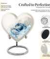 Abstract themed 10-inch heart design dragon urn for memorial, customized engraving, in aluminium