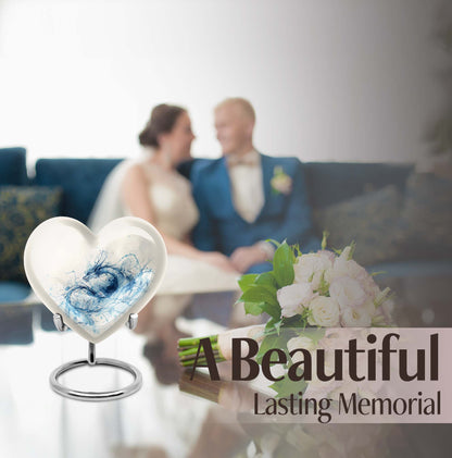 Abstract themed 10-inch heart design dragon urn for memorial, customized engraving, in aluminium