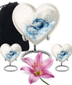 Abstract themed 10-inch heart design dragon urn for memorial, customized engraving, in aluminium