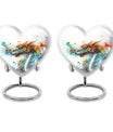 heart-shaped dragon urn