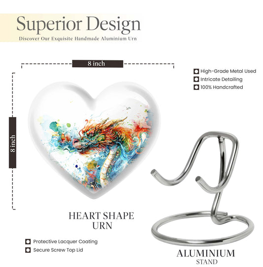 heart-shaped dragon urn