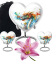 heart-shaped dragon urn