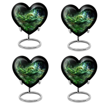 Heart-shaped 10-inch Dragon Urn for cremation and burial, 