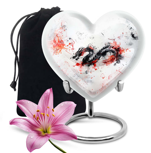 abstract heart design dragon Urn