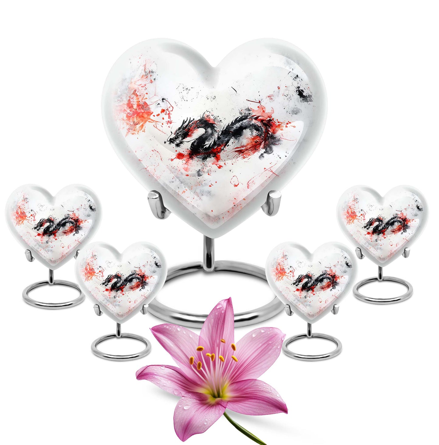abstract heart design dragon Urn
