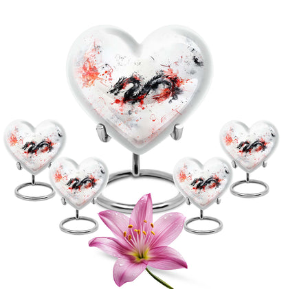 abstract heart design dragon Urn