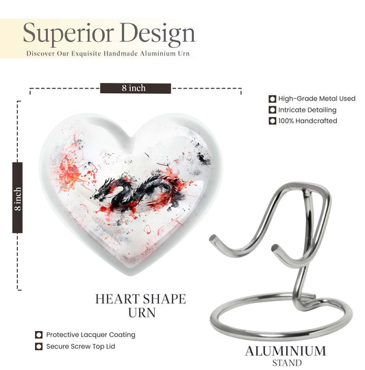 abstract heart design dragon Urn