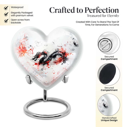 abstract heart design dragon Urn