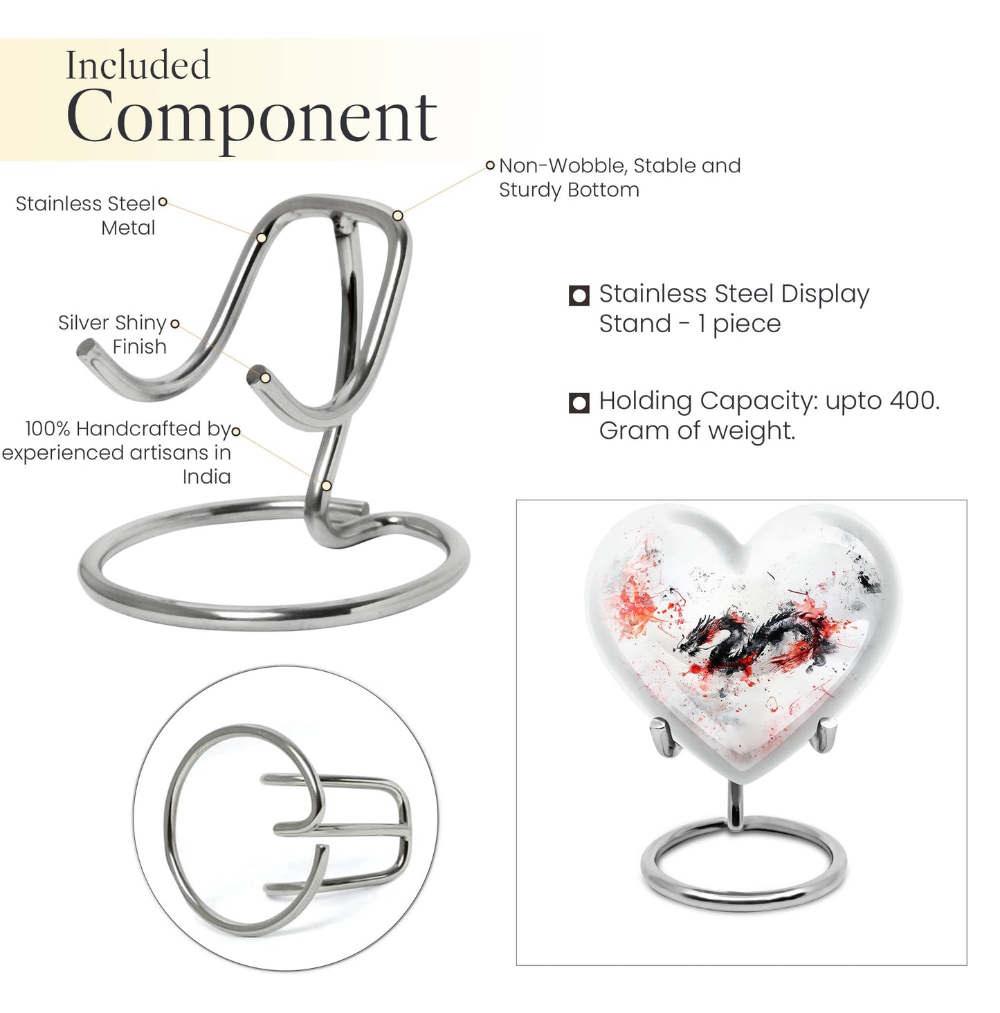 abstract heart design dragon Urn