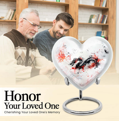 abstract heart design dragon Urn