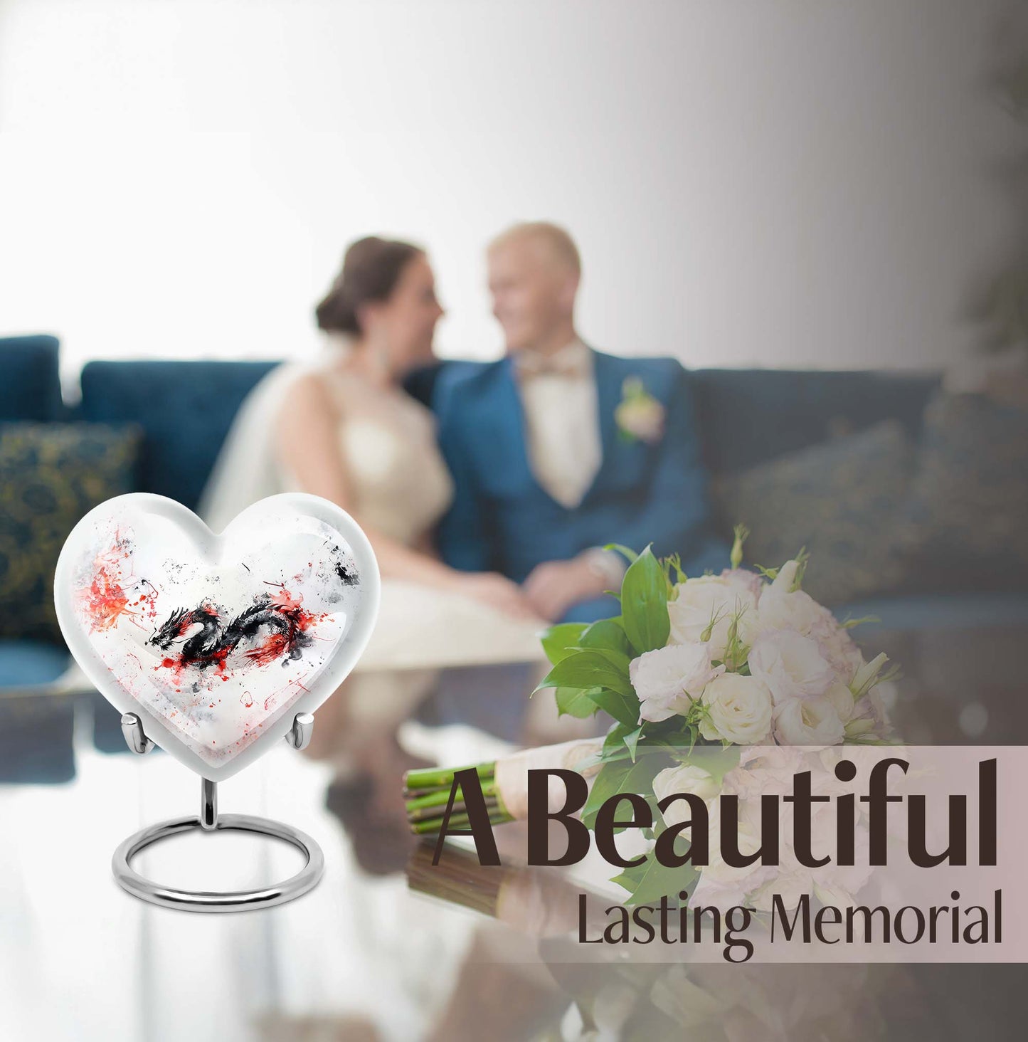 abstract heart design dragon Urn