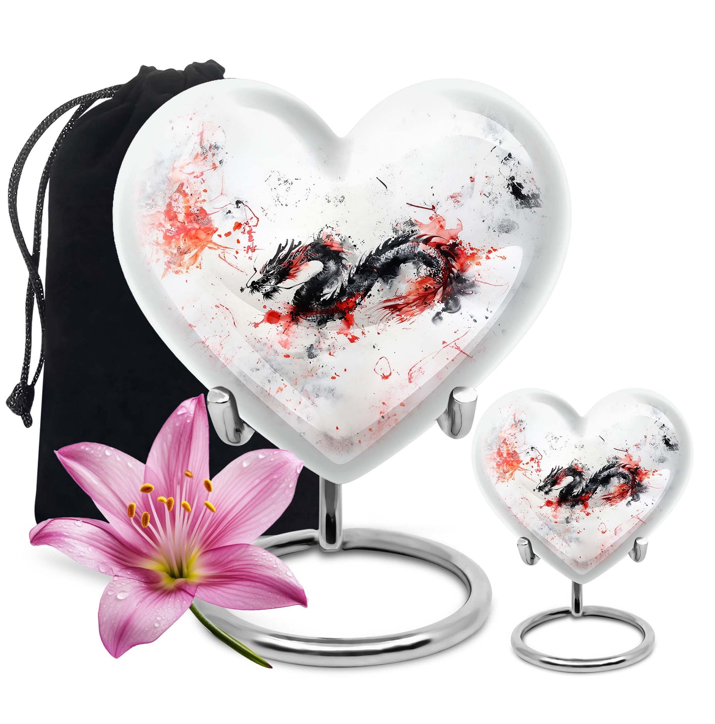 abstract heart design dragon Urn