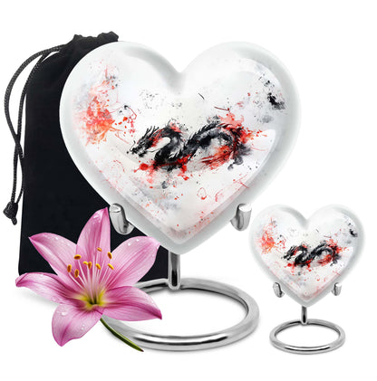 abstract heart design dragon Urn