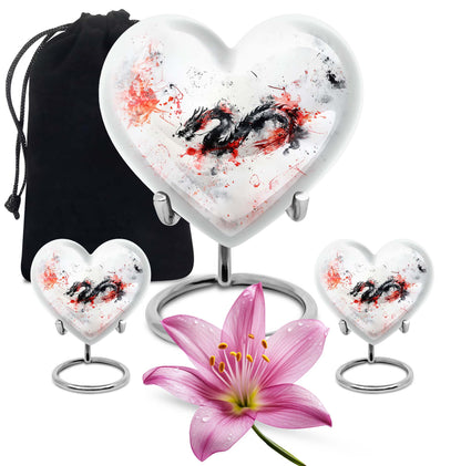 abstract heart design dragon Urn