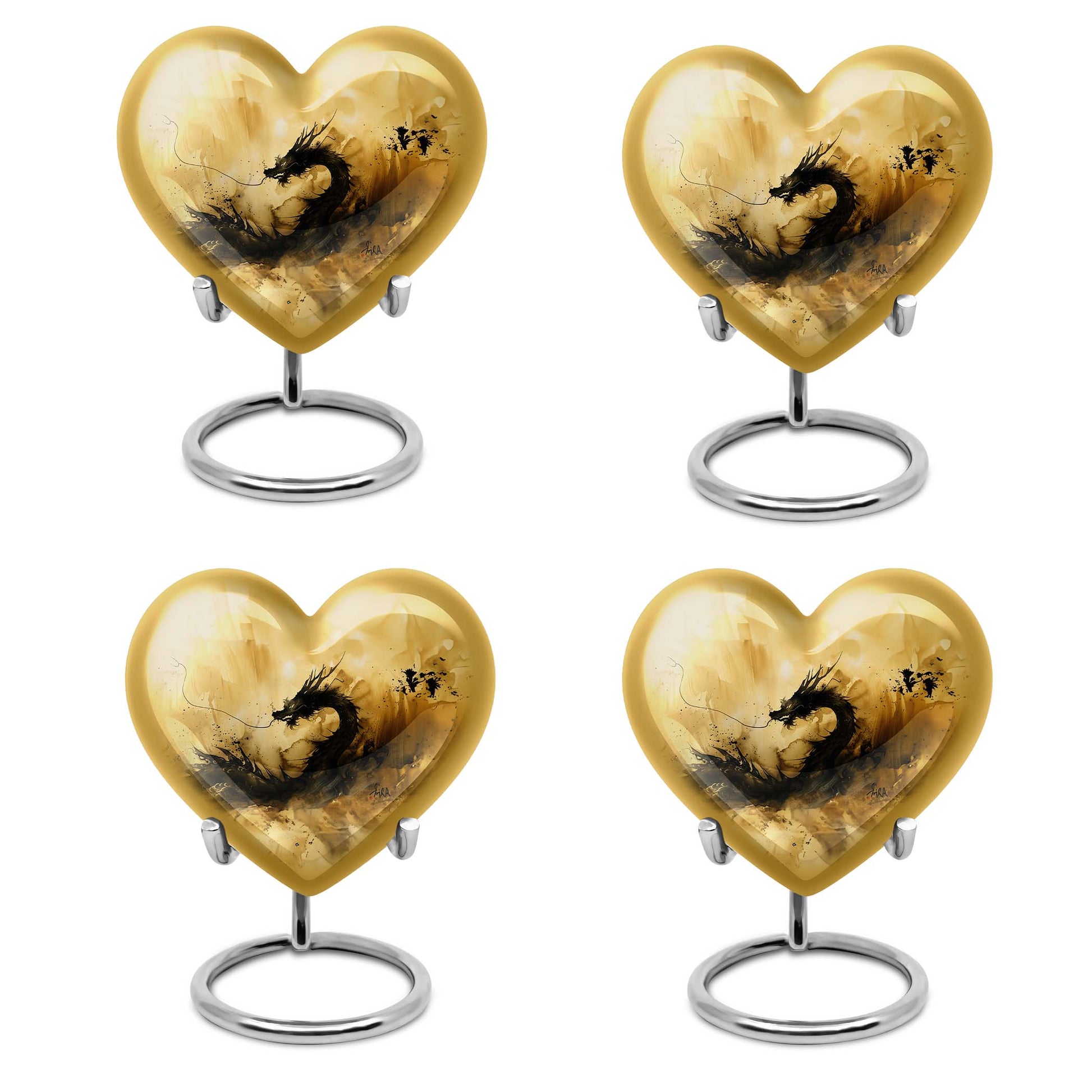heart shaped dragon urn for cremation ashes.