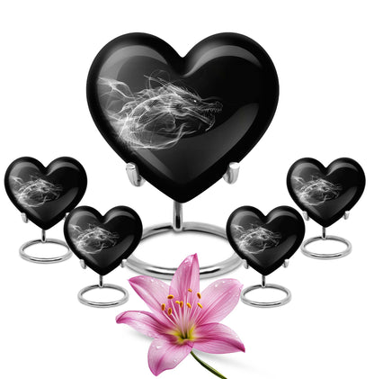 10-inch heart-shaped dragon urn for adult ashes