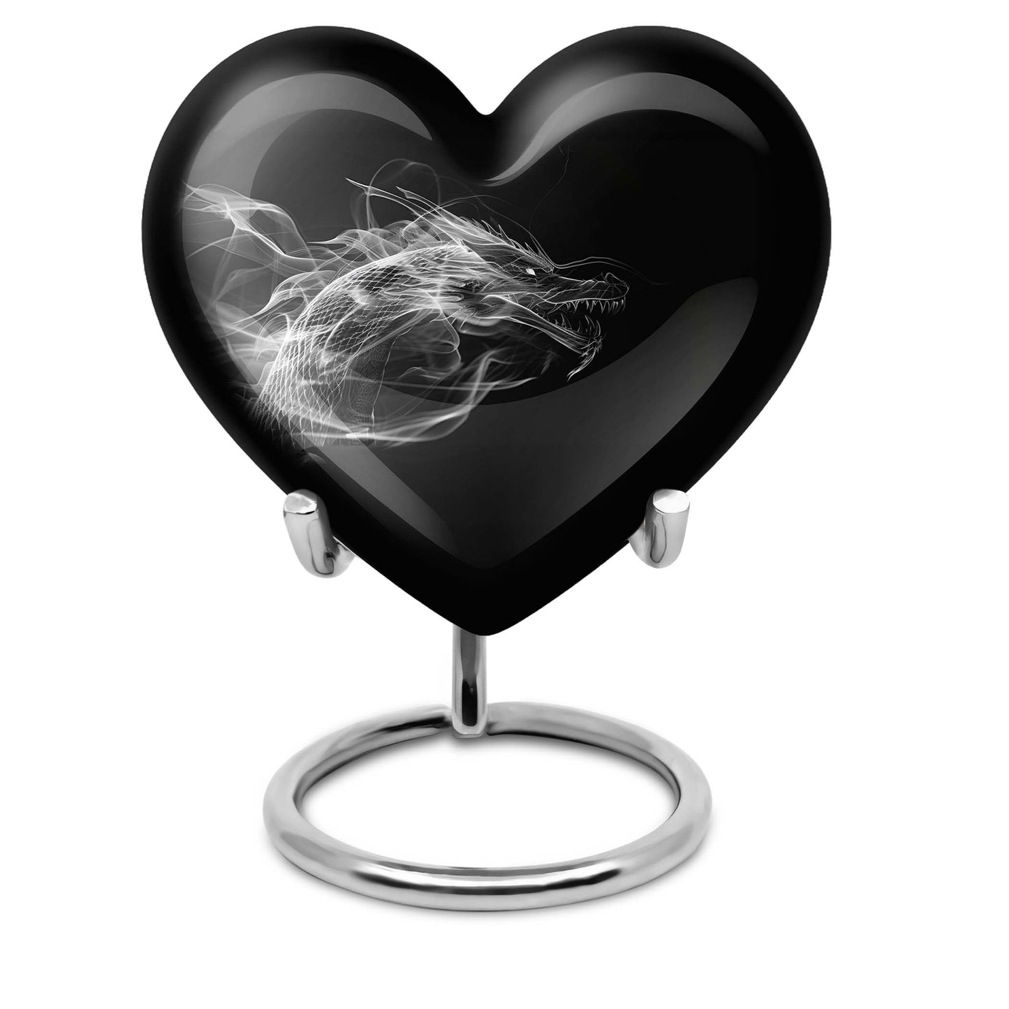 10-inch heart-shaped dragon urn for adult ashes