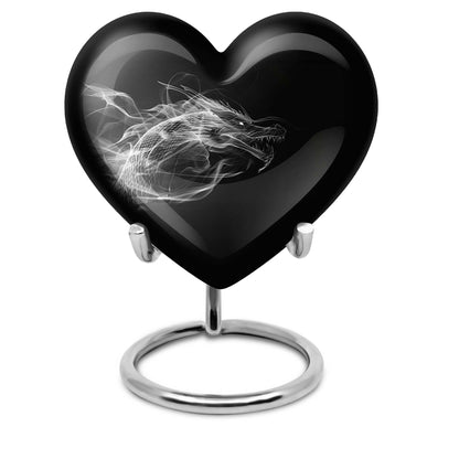 10-inch heart-shaped dragon urn for adult ashes