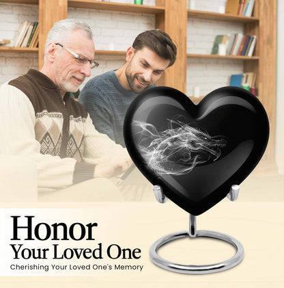 10-inch heart-shaped dragon urn for adult ashes