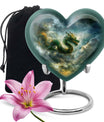 heart-shaped dragon urn for human ashes