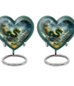 heart-shaped dragon urn for human ashes